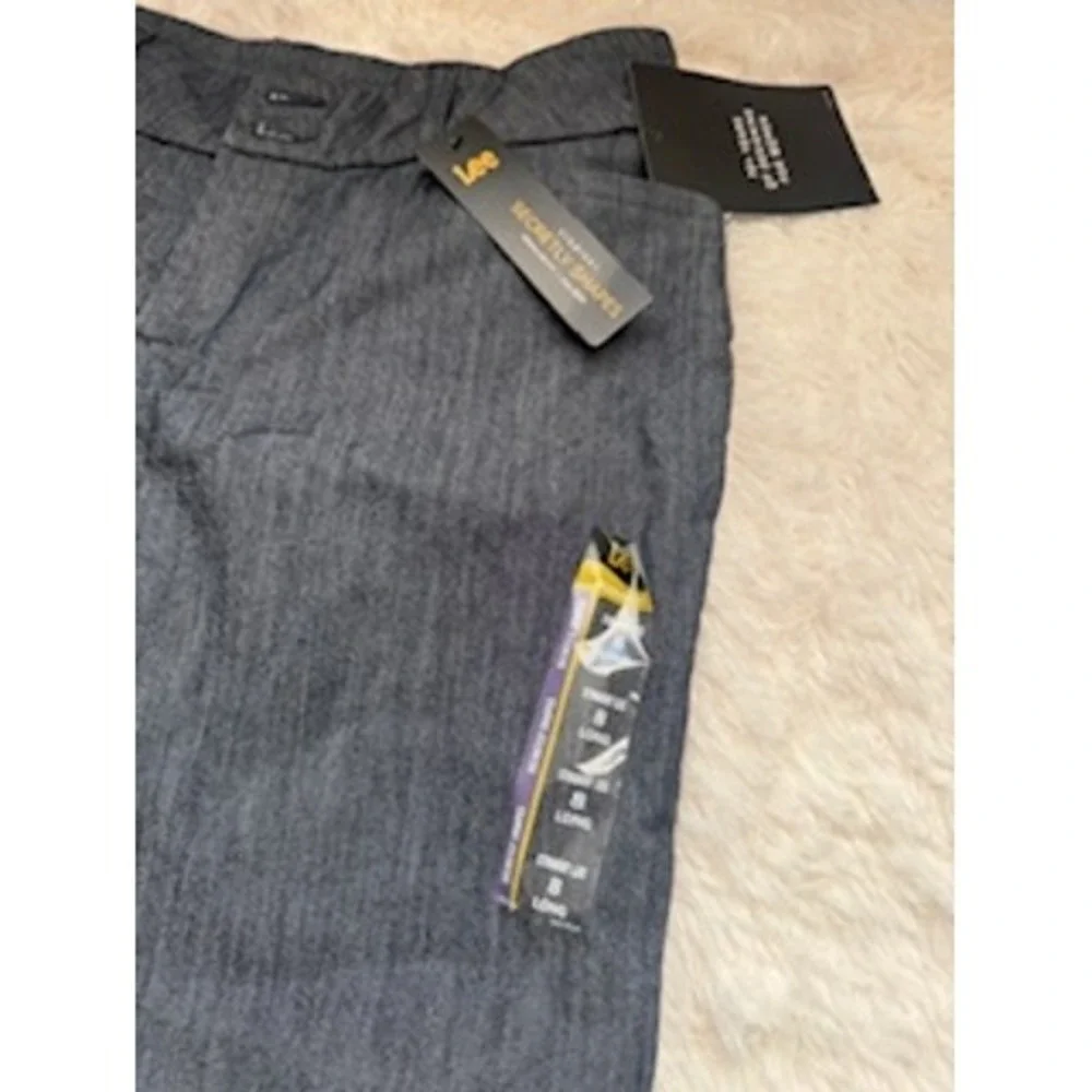 Lee Secretly Shapes Straight Leg Mid Rise Women Jeans Size 8 Long Dark Wash - Picture 5 of 6